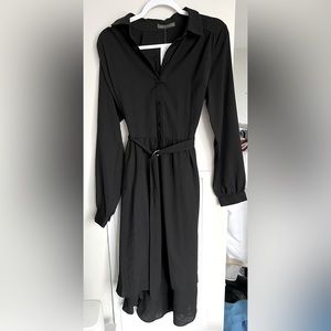 NWT - Suzy Shier Long Sleeve Button Up Belted Dress